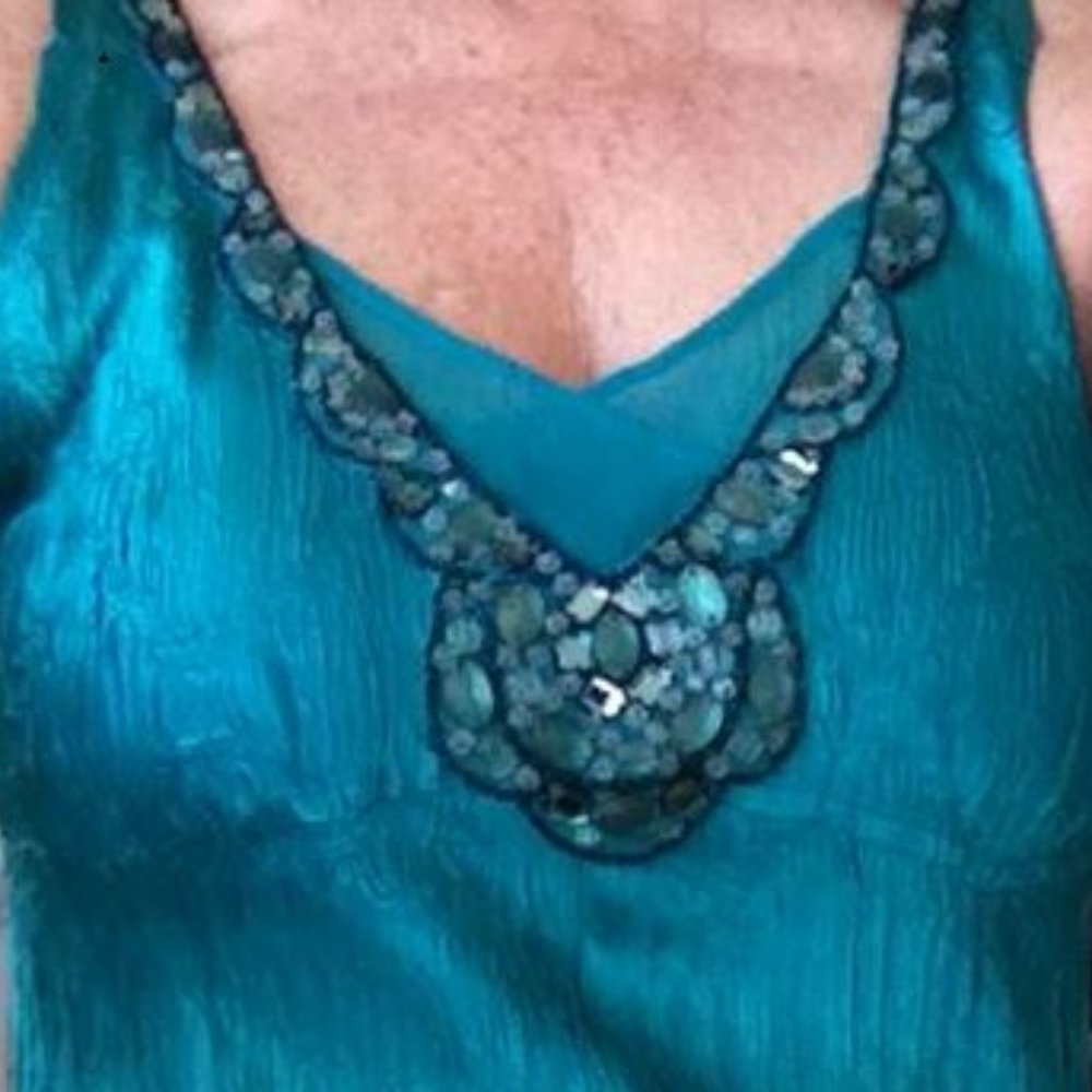 Komarov Emerald green dress and jacket